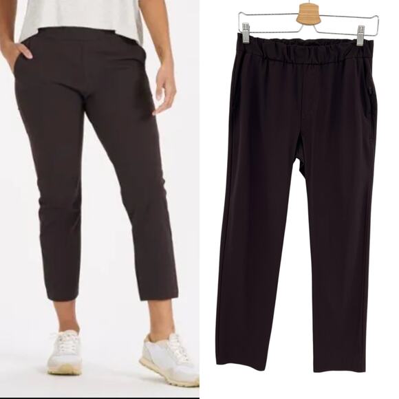 Vuori Miles Ankle Pants Pull-On Cropped Dark Brown Size Small - Picture 1 of 10
